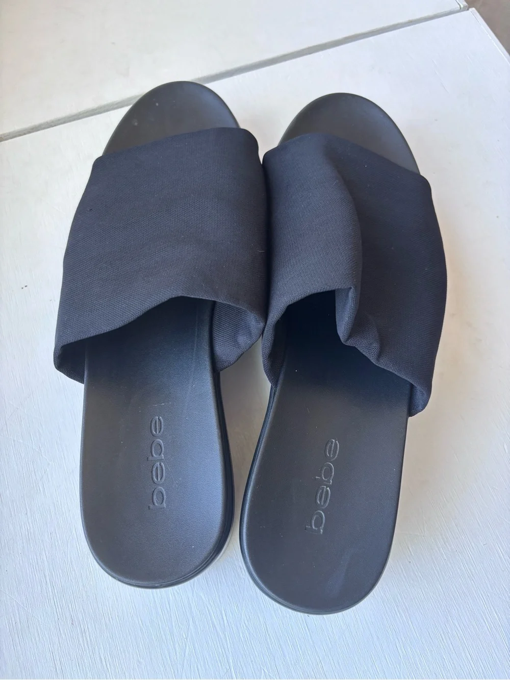 Bebe Y2K Chunky Platform Slide Sandals